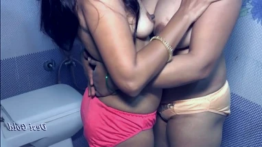 lesbian sex in a bathroom