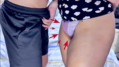 Stepsister Lets Me Cum in Her Pussy: Handjob & Creampie